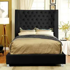 EKM DESIGN - Combo Emperador Colchón Queen + Espaldar + Base Cama Negro