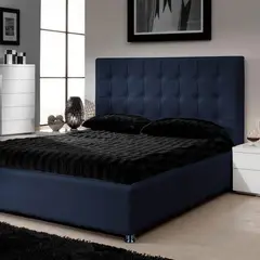 EKONOMODO COLOMBIA - Combo Ilusión Colchón Queen + Espaldar + Base Cama Azul Petroleo