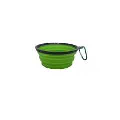 SOLEPET - Tazón En Silicona Para Mascotas Grande Color Verde 17.5 Cm