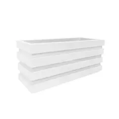 TUMATERA - Jardinera de Polietileno 100 x 35 x 45 cm Blanco