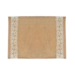 TEXTILES LA FLORESTA - Individual En Yute Con Encaje