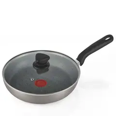 IMUSA - Sartén en Aluminio 30 cm Antiadherente Libre de PFOA con Tapa Vidrio Talent