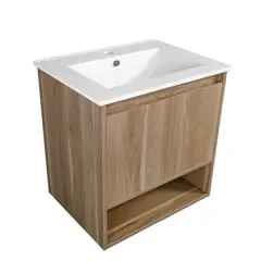 SENSI DACQUA - Mueble De Baño Elevado 46.5x61.5x62cm cm Roble Claro Incluye Lavamanos Sensi D'acqua