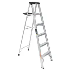TRUPER - Escalera 1.8 m 5 P Tijera con Bandeja Aluminio 91 kg