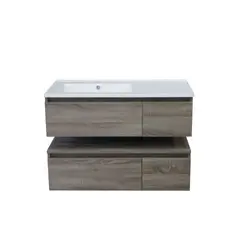 SENSI DACQUA - Mueble De Baño Doble Nivel Café 90x46x26 Incluye lavamanos
