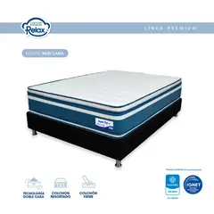 MUEBLES Y COLCHONES RELAX - Combo Colchón Queen 160X190X32Cm Resortado Super Top + Base Cama Completa
