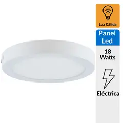 DAIRU - Panel LED Sobreponer Redondo 1200 Lúmenes 18w Luz Cálida Certificado