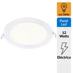 DAIRU - Panel LED Empotrable Redondo 760 Lúmenes 12w Luz Cálida Certificado