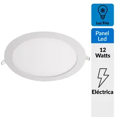 DAIRU - Panel LED Empotrable Redondo 840 Lúmenes 12w Luz Fría Certificado