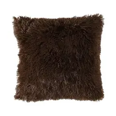 BANZAY - Cojín Decorativo Peludo Café