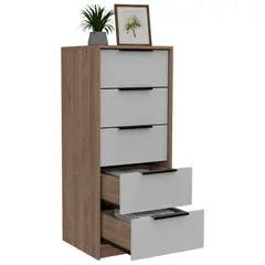 RTA DESIGN - Cómoda Kaia 5 Cajones 107X45X41.3 Miel Blanco