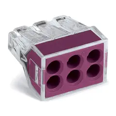 WAGO - Conector Eléctrico Resorte 6p Punto Test Violetax50