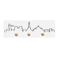 AREAS - Perchero de Pared 20x50cm Bas027 Paris Blanco