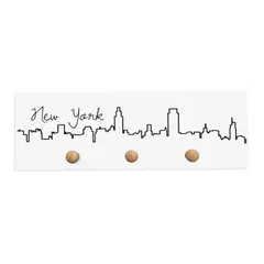 AREAS - Perchero de Pared 20x50cm Bas013 New York Blanco