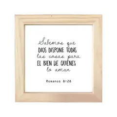 AREAS - Cuadro Frase Bíblica 18X18cm Romanos 8:28