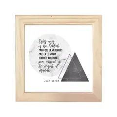 AREAS - Cuadro Frase Bíblica 18X18cm Juan 16:33