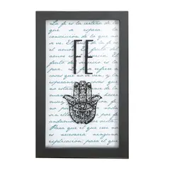 AREAS - Cuadro Caja Negra 28X40cm Frase: Fé