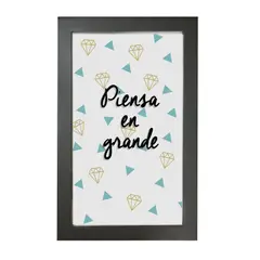 AREAS - Cuadro Caja Negra 28X40cm Frase: Piensa