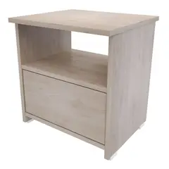 JUST HOME COLLECTION - Mesa de Noche Basic con Puerta 42.3x40x30 cm Ceniza