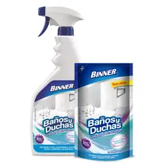 BINNER - Limpiador Desinfectante Baños y Duchas 700ml+500