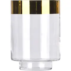 JUST HOME COLLECTION - Portavela Vidrio Dorado Rim 14