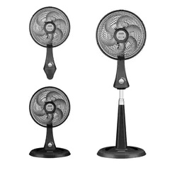 SAMURAI - Ventilador Turbo Silence Compact 3 en 1, 3 Velocidades, Negro