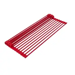 TRUE AND TIDY - Rejilla para Cocina Multiusos Enrrollable Rojo
