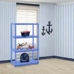 RIMAX - Estanteria Solida 12 Pulgadas 4 niveles Azul Verano