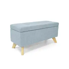 HOGAR VENECIA - Puff Baúl Verona Tela 100x40x47 Acero