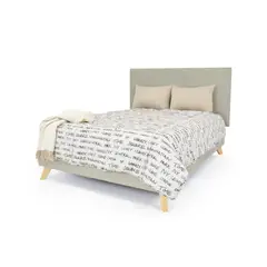 HOGAR VENECIA - Set de Dormitorio Doble Verona Taupe Tela