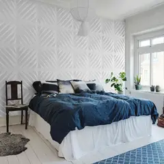 WALL FORMS - Pared Panel Decorativo 3D Diagonal Blanco Caja x3m2 (12 Paneles 50x50 c/u)