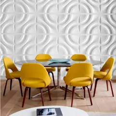 WALL FORMS - Pared Panel Decorativo 3D Circulos Blanco Caja x3m2 (12 Paneles 50x50 c/u)