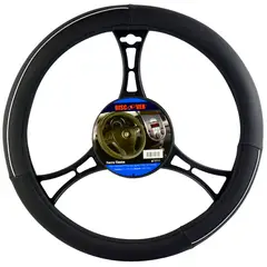 DISCOVER - Forro Timón En Pvc Negro-Plateado 37-38Cm