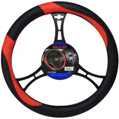 DISCOVER - Forro Timón En Pvc Rojo-Negro 37-38Cm