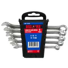 DISCOVER - Juego de Llaves 5 Piezas Mixta Polichada 8 a 13 mm