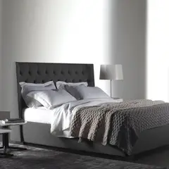 EKONOMODO COLOMBIA - Combo Marfil Cabecero + Base Cama Queen Gris Plomo
