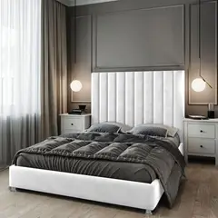 EKONOMODO COLOMBIA - Combo Natura Cabecero + Base Cama Queen Blanco Perla