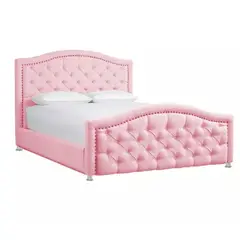 EKONOMODO COLOMBIA - Alcoba Venecia Infantil Cabecero + Base Cama Semidoble Rosa