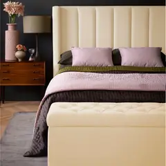 EKONOMODO COLOMBIA - Combo Julieta Queen Cabecero + Base Cama + Puff Baúl Taupe
