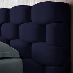 EKM DESIGN - Cabecero Esmeralda para Cama Queen Azul Petróleo