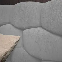 EKM DESIGN - Cabecero Esmeralda para Cama Queen Gris Perla