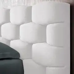EKM DESIGN - Cabecero Esmeralda para Cama Queen Blanco