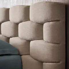 EKM DESIGN - Cabecero Esmeralda para Cama Queen Taupe