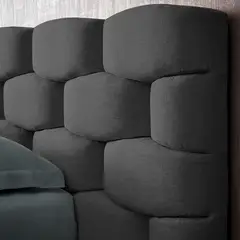 EKM DESIGN - Cabecero Esmeralda para Cama Queen Gris Plomo