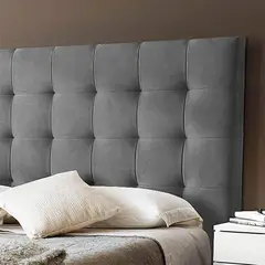 EKONOMODO COLOMBIA - Cabecero Lujo Luxury para Cama Doble Gris Plata