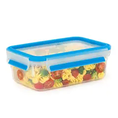 IMUSA - Recipiente Hermético Plástico 1 Litro 13.6cm Masterfresh Rectangular Transparente