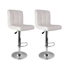 OR DESIGN - Set x2 Sillas Tipo Bar Blanco con Espaldar
