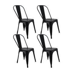 OR DESIGN - Combo x4 Silla Tolix Negro Brillante