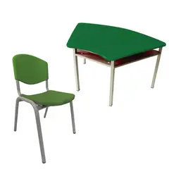 EKM DESIGN - Pupitre Adulto + Silla 70X73X50 Verde