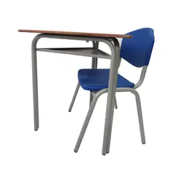 EKM DESIGN - Pupitre Unipersonal + Silla 60x60x60 Azul